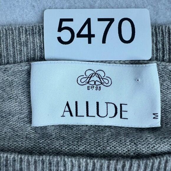 Allude Sweater Womens Medium Gray Cashmere Merino Wool Blend Ombre Square Neck - Picture 6 of 7